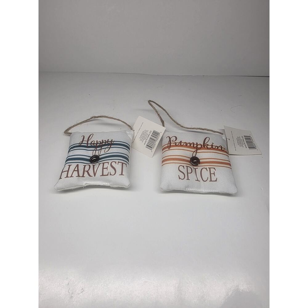 Happy Harvest & Pumpkin Spice Mini Plush Pillows Wall Decorations 4X4X0.5